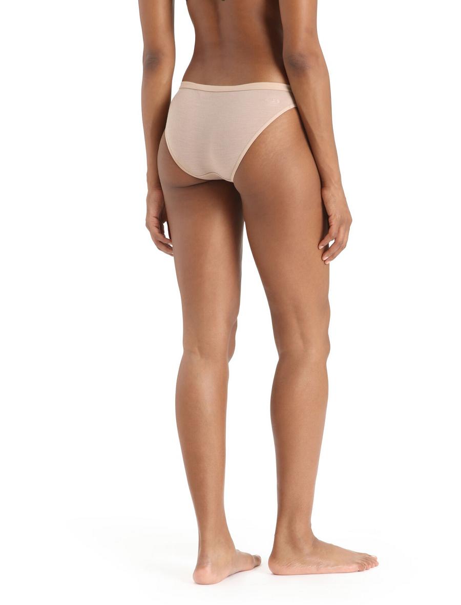 Bielizny Icebreaker Merino Siren Bikini Briefs Damskie Khaki Złote | PL 1228PJJQ